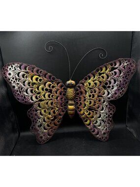 Large Brutalist Metal Butterfly Wall Decor 22.5” X 18”